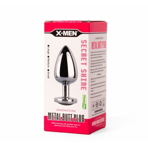 Dop Anal X-MEN Secret Shade Metal Butt Plug Red M