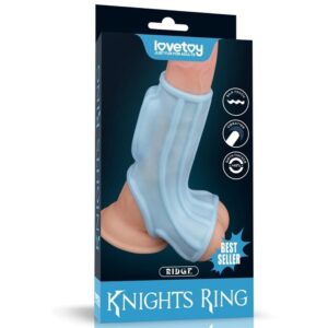 6970260900577 vibrating ridge knights ring with sleeve
