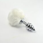 6970260904605 spiral pompon metal plug white