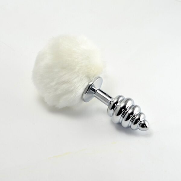 6970260904605 spiral pompon metal plug white
