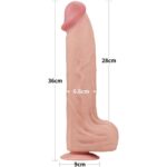 Pareri - 6970260906616 14 inch king sized sliding skin dual layer dong