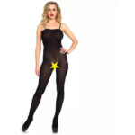 714718010137 728208 opaque bodystocking spaghetti straps o/s black