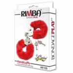 8718924236208 police handcuffs with soft red fur