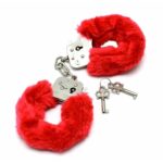 8718924236208 police handcuffs with soft red fur - Ambalaj