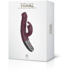 4897078635533-TITANZ 7" SILICONE RECHARGEABLE VIBRATOR IN RUBINE RED