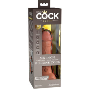 603912769395-6" Dual Density Vibrating Silicone Cock  Tan