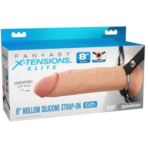 603912775617-8" Silicone Hollow Strap-on - Dual Density