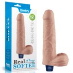 6942063401391-9" REAL SOFTEE Rechargeable Vibrating Dildo(Flesh)